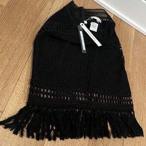 Black fringe skirt